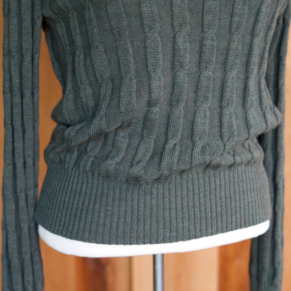 Vintage Laura Ashley 100% Wool Green Knitted Turtleneck Sweater Woman's Size M - Picture 9 of 16